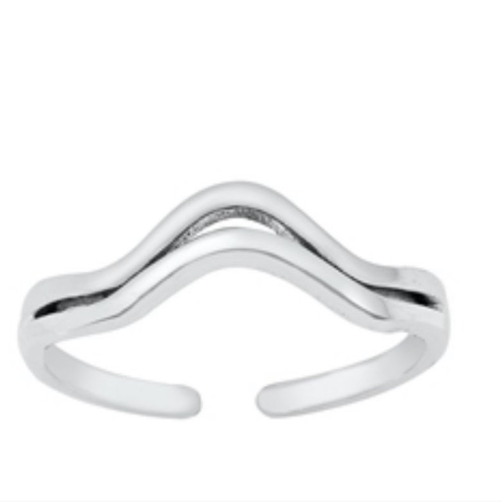 Wave Toe Ring .925 Sterling Silver - image 2
